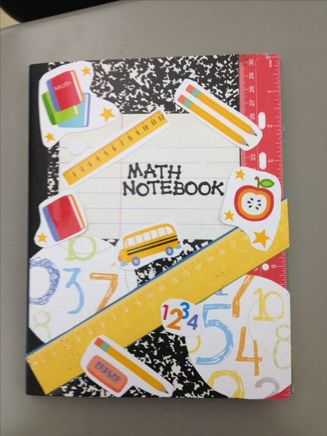 My math notebook cover - soo cute!! Diy Math Notebook Cover Ideas, Math Notebook Cover Ideas Aesthetic, Math Copybook Decoration, Maths Copy Cover Decoration, Maths Holiday Homework Cover Page, Maths File Cover Decoration, Math Scrapbook Ideas, Maths Notebook Cover, Physics Aesthetic Cover Page