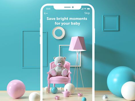 Creative Ui Design, Ux Ui Design Inspiration, App Ads, Inmobiliaria Ideas, Baby Apps, Ui Design Trends, App Promotion, Publicidad Creativa, 3d Studio