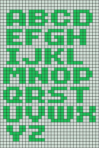 Loom Letters Patterns, Pony Bead Letter Patterns, Pixel Letters, Letter Graphs Crochet, Bead Loom Letters, Crochet Grid Letters, Letters Alpha Pattern, Alpha Bracelet Pattern Letters, Macrame Letters Alpha Patterns