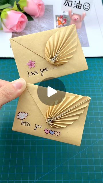 Flower Projects For Kids, Envelope Diy Paper, Origami Cards, Origami Envelope, Creative Tutorials, How To Make An Envelope, Cute Envelopes, Instruções Origami, Diy Envelope