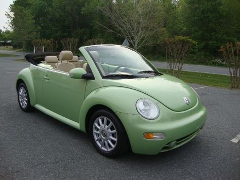 2004 Volkswagen New Beetle GLS 2.0L Convertible - maybe get before Mercedes next year!! Volkswagen Convertible, Green Convertible, Vw Beetle Convertible, Vw New Beetle, Volkswagen Beetle Convertible, Bug Car, Volkswagen New Beetle, Car Deco, Beetle Car