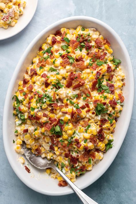 Corn With Bacon, Bacon Side Dishes, Corn Recipes Side Dishes, Skillet Corn, Best Vegetable Recipes, Bacon Dishes, Easy Vegetable Recipes, Corn Side Dish, Easy Vegetable Side Dishes