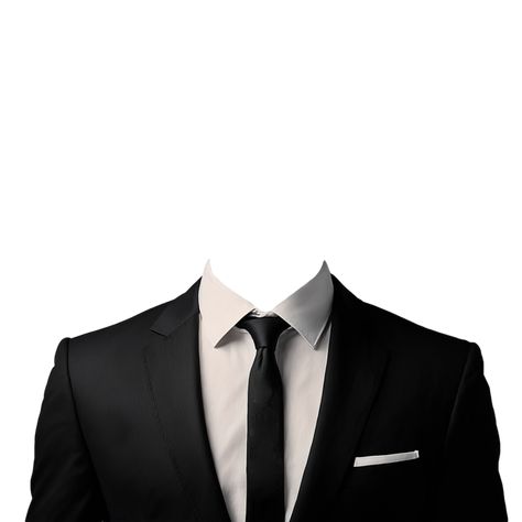 Black Formal Attire For Men, Jas Png, Black Suit Bow Tie, Formal 2x2 Id Picture, Suit Png, International Men's Day, Formal Attire For Men, Collage Pieces, Black And White Suit