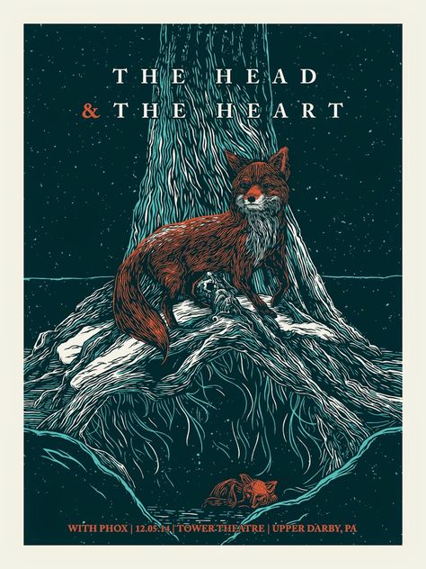 The Head And The Heart, Philadelphia Poster, Omg Posters, Head And The Heart, Music Aesthetics, Concert Poster Design, Band Poster, Heart Poster, Tour Poster