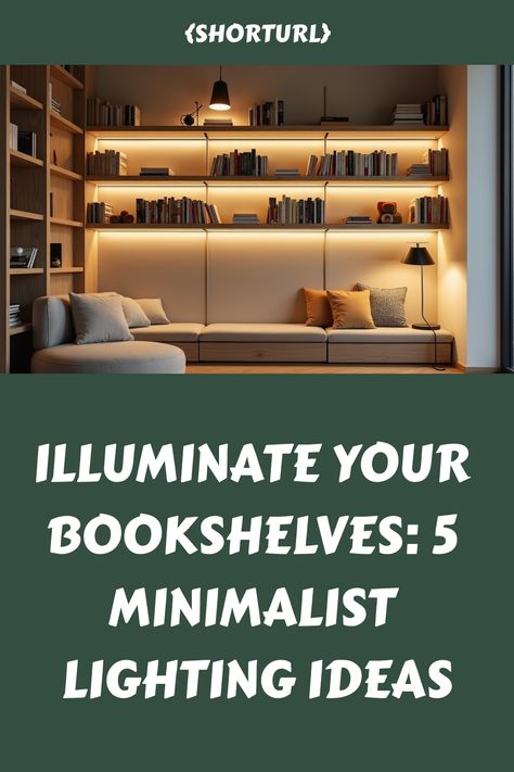 Discover innovative ways to light up your bookshelves with these minimalist designs. From sleek LED strips to elegant pendant lights, transform your reading nook into a cozy and stylish haven. Perfect for book lovers who appreciate clean lines and modern aesthetics! Led Lights Bookshelves, Fairy Lights Bookshelf, Bookshelf Lighting Ideas, Zen Lighting, Bookshelf Lighting, Maximalist Aesthetic, Creative Bookshelves, Elegant Pendant Lighting, Bookcase Lighting