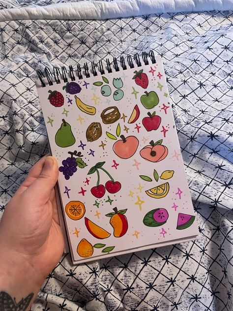 Fruit Doodle Art, Drawing Ideas Markers, Fruit Doodles, Fruit Doodle, Fruits Drawing, Copic Art, Cute Fruit, Marker Drawing, Copic Markers