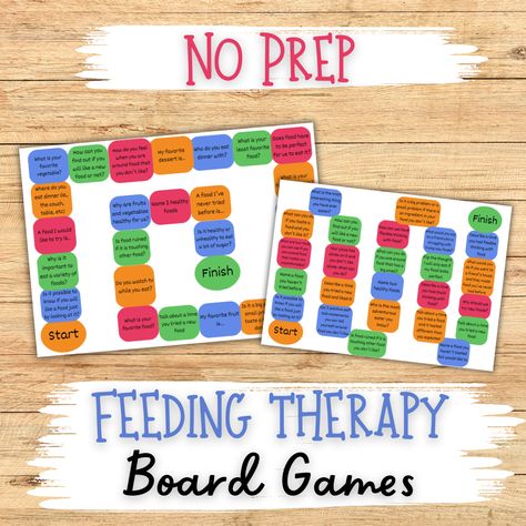 Mix up your feeding therapy sessions with these no-prep feeding therapy themed board games! Created by a licensed pediatric occupational therapist, these board games are designed to open conversation about food and rigid thinking. Feeding Therapy Food Ideas, Feeding Therapy Activities Fun, Picky Eating Occupational Therapy, Feeding Therapy Activities, Feeding Therapy, Printable Board Games, Pediatric Occupational Therapy, Therapy Games, Occupational Therapist