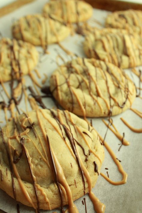 Giant Peanut Butter Cup Stuffed Cookies - Practically Homemade Cinnamon Christmas Cookies, Practically Homemade, Cinnamon Christmas, Reese's Peanut Butter Cup, Stuffed Cookies, Peanut Butter Cup Cookies, Butter Recipes, Filled Cookies, Gourmet Cookies