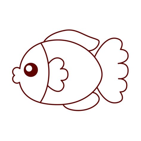 Fish drawing outline Fish Fins Drawing, Cute Fish Drawing Easy, Fish Outline Drawing, How To Draw A Fish, Cartoon Fish Drawing, Fish Drawing Tutorial, Easy Simple Drawings, Fish Drawing Simple, Fish Drawing Easy