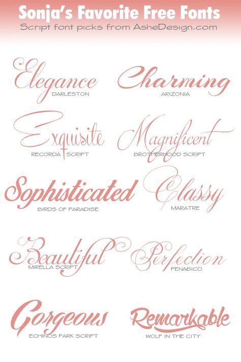 Sonja's Favorite Script Fonts – AsheDesign Quote Fonts, Artsy Fonts, Font Psychology, Awesome Fonts, Tattoo Fonts Cursive, Silhouette Fonts, Alphabet Symbols, Beautiful Script Fonts, Logo Font