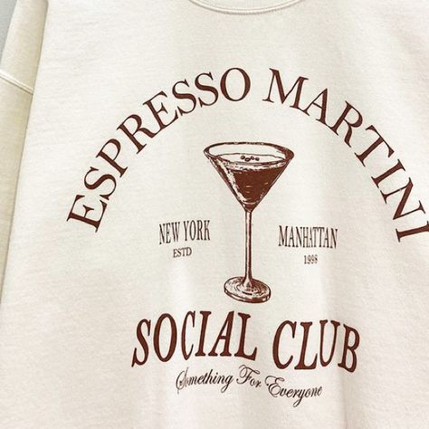 Sip In Style With The Espresso Martini Social Club Graphic Sweatshirt! This Trendy Sweatshirt Features A Crew Neckline With An Oversized Fit And Front Graphic. An Easy Throw On For Cozying Up By The Fire Or Running Errands. **** Relaxed Fit, Crew Neckline, 50% Cotton, 50% Polyester, Made In Usa, Hand Wash Only Wine Bachelorette, Expresso Martini, Midi Skirt And Boots, Club Sweatshirts, Espresso Martini, Bachelorette Shirts, Girls Weekend, Social Club, Looks Vintage