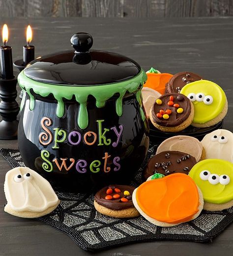 Cheryl's Cookies Collector's Edition Halloween Cauldron  Cookie Jar: Poppy Seed Cookies, Halloween Cookie Jar, Spooky Sweets, Antique Cookie Jar, Halloween Cauldron, Teapot Cookies, Collectible Cookie Jars, Halloween Cookie, Cookie Jars Vintage