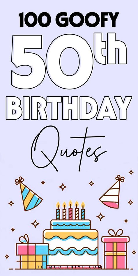 Make their 50th birthday joyful with these 50th birthday quotes and birthday verses for cards that bring laughter. 50th Quotes Funny, 50th Birthday Poems For Women, Turning 50 Quotes Humor For Men, Quotes For 50th Birthday Men, 50th Birthday Cards For Women Funny, Birthday Wishes For 50th Birthday, 50th Birthday Signs Funny, Funny 50th Birthday Ideas For Women, 50th Birthday For Women Quotes