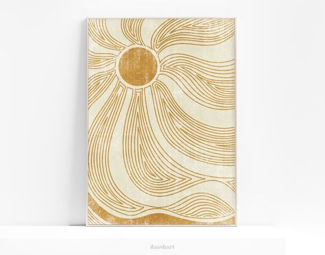 Art Soleil, Art Abstrait Ligne, Japanese Sun, New Apartment Gift, Sun Drawing, Apartment Gift, Japanese Waves, Merch Ideas, Grand Art Mural