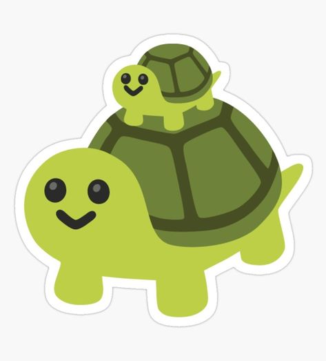 Two Turtles Small Turtle Tortoise Cute Happy Emoji Sticker available on redbubble Tortoise Stickers, Turtle Emoji, Turtle Icon, Two Turtles, Aesthetic Emojis, Happy Emoji, Turtle Sticker, Small Turtle, Whatsapp Stickers