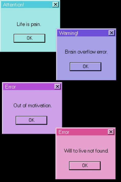 Vaporwave Windows 95 Error Message Stickers Vaporwave Windows 95, Retro Windows, Kawaii Vaporwave, Message Stickers, Computer Error, Will To Live, Windows 95, Error Message, Funny Messages