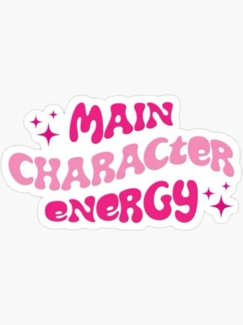 "Main character energy ?" Sticker for Sale by maddula | Redbubble Main Character Vibes, Main Character Energy, Man Character, The Text, White Colors, Main Character, Main Characters, Pink And White, Texts