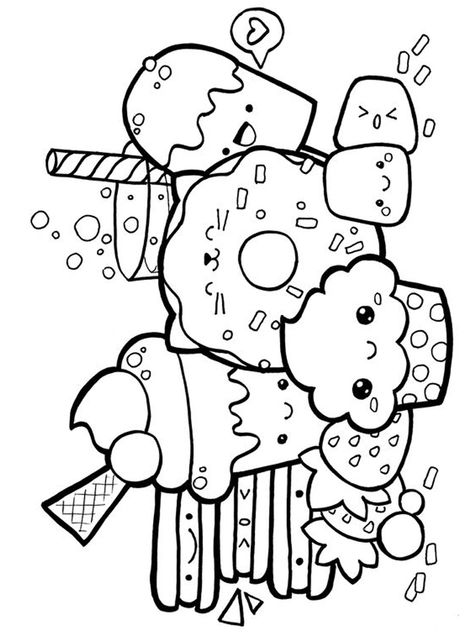 Baby Alive Food, Arte Doodle, A Coloring Page, Food Coloring Pages, Doodle Art Drawing, White Drawing, Doodle Coloring, Cartoon Coloring Pages, Cute Doodles Drawings