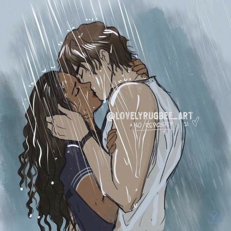 ~~《Juke》 - •~Rain~• - Wattpad Tumblr, Oc Art Couple, Mixed Couples Art, Interacial Couples Art Bwwm, Biracial Couples Art, Bwwm Couples Fanart, Rain Kiss, Space Unicorn, Interracial Art