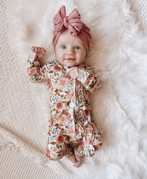 Ruffle Zipper One Piece - Dusty Pink Floral - Harp Angel Boutique Mommy And Me Newborn Outfits, May Newborn Outfit, April Newborn Outfits, Newborn Girl Summer Outfits, Baby Girl Going Home Outfit Summer, Baby Girl Coming Home Outfit Summer, Newborn Baby Girl Outfits Hospitals, Hospital Newborn Outfit, Spring Baby Girl Outfits