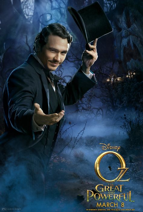 Meet Oscar Diggs: A small-time magician with questionable ethics arrives in a land and must decide if he will be a good man or a great one. Oz Vessalius, Oz The Great And Powerful, The Lone Ranger, The Wonderful Wizard Of Oz, Film Disney, James Franco, Action Movie, Rachel Weisz, Mila Kunis