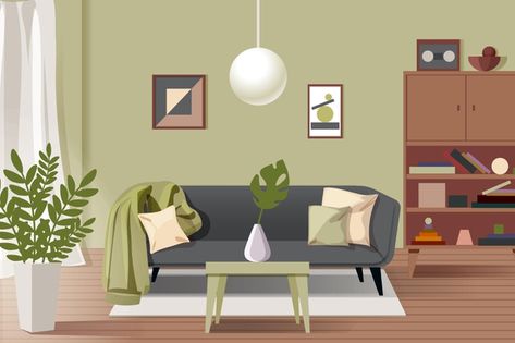 Home interior - background for video con... | Premium Vector #Freepik #vector Background For Video, Interior Design Vector, Interior Design Illustration, Living Room Illustration, Interior Architecture Sketch, Octopus Illustration, Interior Background, Furniture Design Sketches, Interior Design Renderings