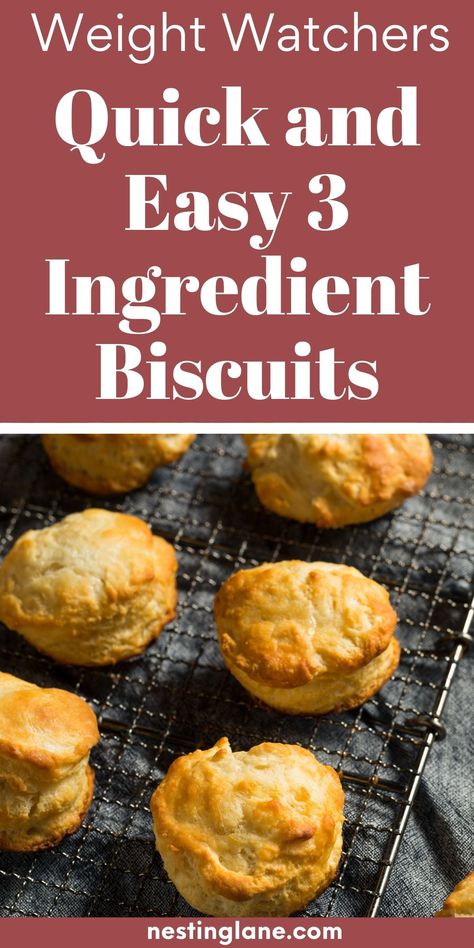 Whip up a batch of WW Quick and Easy 3 Ingredient Biscuits for a healthy dinner side! These biscuits are super simple and only need flour, yogurt, and butter. In just 20 minutes, you'll have fluffy, delicious biscuits that pair perfectly with soups, stews, or even breakfast dishes. No need to be a pro in the kitchen; just mix, roll, and bake. Enjoy warm biscuits with minimal effort and maximum taste. Ideal for those following Weight Watchers, with only 2 points per biscuit. Easy Biscuit Recipe 3 Ingredients, Low Fat Biscuits, 3 Ingredient Biscuits, 3 Ingredient Biscuit Recipe, 2 Ingredient Biscuits, Weight Watchers Food Points, Baking Powder Biscuits, Easy Biscuit Recipe, Cheesy Biscuit