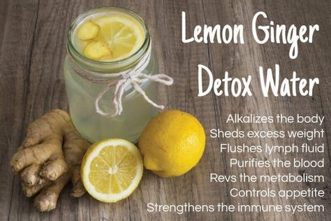 Lemon-ginger-detox-water-1 #detoxplan Lemon Ginger Detox Water, Ginger Detox Water, Ginger Detox, Lemon Diet, Lemon Detox, Full Body Detox, Natural Detox Drinks, Smoothie Detox, Detox Water Recipes