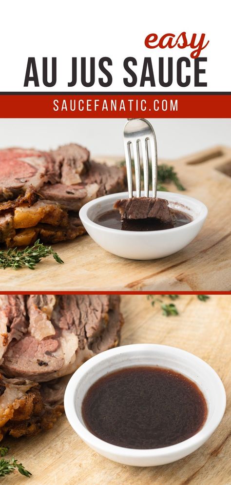 Aju Sauce For Prime Rib Recipe, Homemade Au Jus Recipe, Homemade Au Jus, Au Jus Sauce, Jus Sauce, Prime Rib Sauce, Prime Rib Au Jus, Jus Recipe, Au Jus Recipe