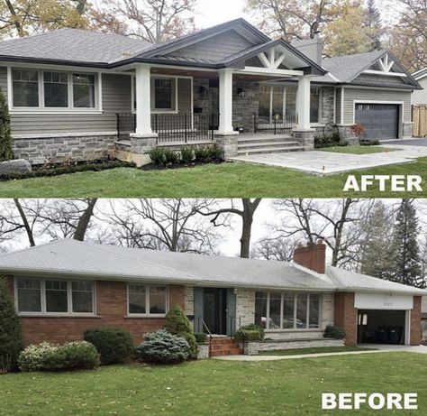 Veranda Design, Front Porch Addition, Ranch House Remodel, Architecture Renovation, Front Porch Makeover, Ranch House Exterior, House Makeovers, Exterior House Remodel, Porch Remodel