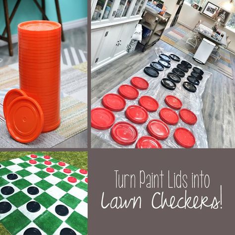 Larger-than-life fun calls for larger-than-life games! DIY your own GIANT lawn checkers set! Giant Outdoor Games, Giant Yard Games, Giant Checkers, Diy Yard Games, Outside Games, Crafts And Activities For Kids, Diy Lawn, Giant Games, Games Diy