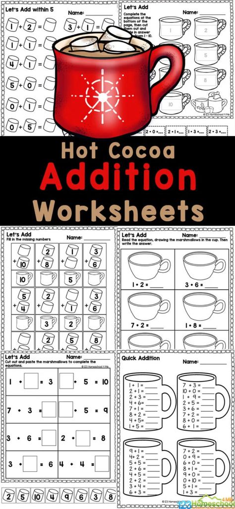 Make practicing adding fun for preschool, pre-k, and k5 kids with these free printable math addition worksheets for kindergarten. These addition worksheets for kindergarten allow children to work on their addition skills within 10. The fun, playful winter math for kindergartners addition activity is perfect for keeping kids engaged and eager to learn in December, January, and February! Math Worksheets For Kindergarten Free Printables, Winter Addition Kindergarten, Math For Kindergarten Worksheets Free Printable, Winter Math Activities For Kindergarten, 2nd Grade Math Worksheets Free Printable, Math Worksheets For Kindergarten Free, Winter Worksheets For Kids, Winter Addition Worksheets, Christmas Math Worksheets Kindergarten