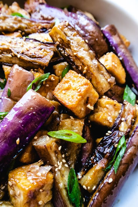 Eggplant Tofu Recipe, Recipe With Tofu, Eggplant Tofu, Chinese Eggplant Recipes, Eggplant Stir Fry, Chinese Eggplant, Braised Chicken Breast, Cooking Eggplant, Eggplant Recipe