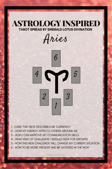 Tarot spread for Aries #venusskylace What Are Tarot Cards, Aries Tarot, Tarot Reading Spreads, Life Challenge, Learning Tarot Cards, Tarot Guide, Tarot Card Spreads, Tarot Tips, Tarot Spread