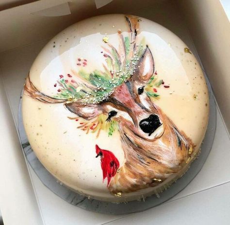 Mood Cake, Creative Christmas Treats, Piano Cakes, Jam Donut, Glaze Cake, Christmas Pie, Mirror Glaze Cake, Mirror Glaze, Christmas Sugar Cookies