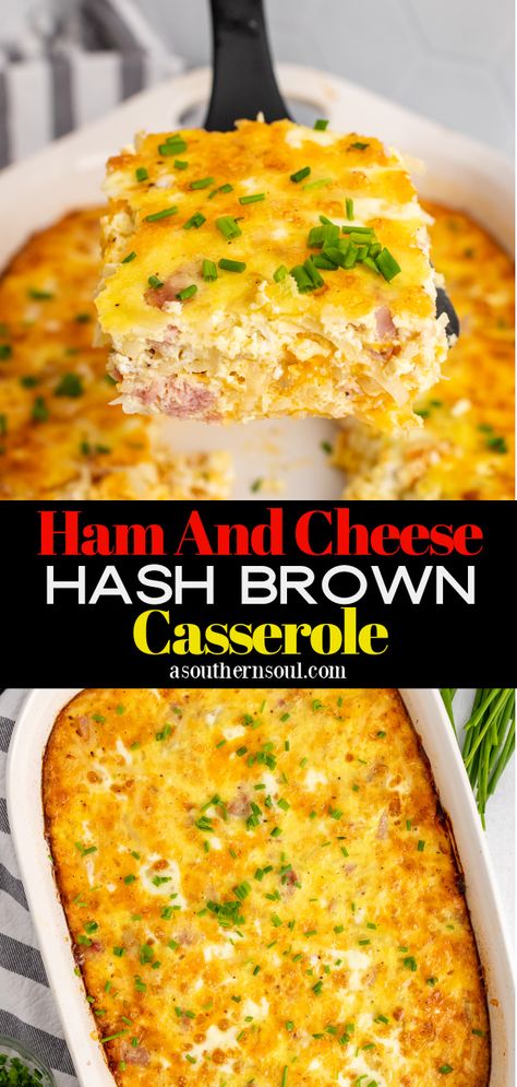 Hashbrown Ham Breakfast Casserole, Christmas Breakfast Casserole With Hashbrowns, Ham Egg And Hashbrown Casserole, Breakfast Ham Casserole Recipes, Ham Egg Hashbrown Breakfast Casserole, Ham And Cheese Hash Brown Casserole, Ham And Cheese Hashbrown Casserole, Ham Leftover Ideas, Quick Breakfast Casserole