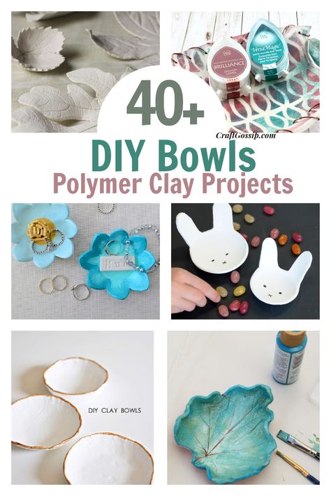 40+ DIY Bowls made from Polymer clay Polymer Clay Dish Bowls, Things Made Out Of Clay Ideas, Easy Clay Bowls, Polymer Clay Projects Ideas Diy, Polymer Clay Dishes Diy, Polymer Clay Craft Tutorial, Polymer Clay Bowls Diy Tutorials, Ideas For Polymer Clay, Polymer Clay Gifts Diy