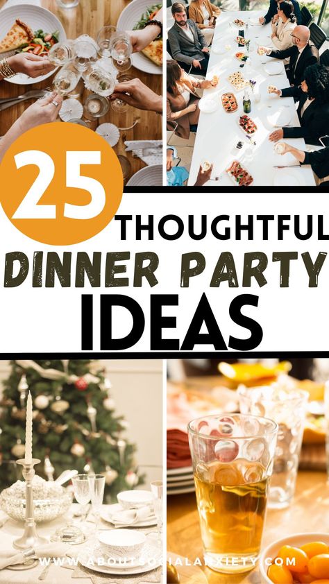 Are you looking for relaxing dinner party ideas to be a good host? This post shares 25 thoughtful dinner party ideas that you can use for hosting. Ideas include things like opting for a potluck, creating a cozy atmosphere, and prepping simple one pot meals. Bible Study Dinner Party, How To Host A Dinner Party Small Spaces, Simple Hosting Ideas, Outdoor Patio Dinner Party, Martha Stewart Dinner Party, Christian Dinner Party, Elegant Outdoor Dinner Party, Monthly Hosting Ideas, Themed Dinner Nights Party Ideas