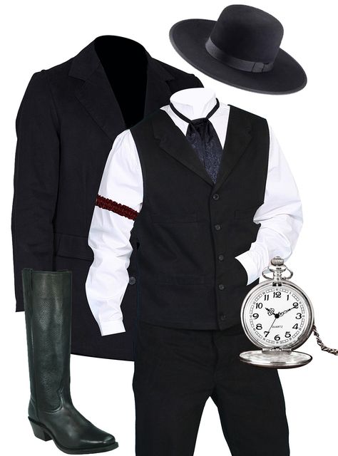 Elegant Western Outfits, Vigilante Outfit, Wild West Clothing, Banker Outfits, Wild West Outfits, Sci Fi Clothing, Party Outfit Men, Western Outfits Men, Aesthetic Outfits Men