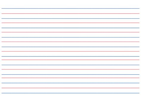 Writing Pad Template, Blue Red Blue Lines For Writing, Kindergarten Lined Paper, School Labels Printables, Daycare Signs, Labels Printables, Pad Paper, Name Tracing Worksheets, Paper Templates Printable