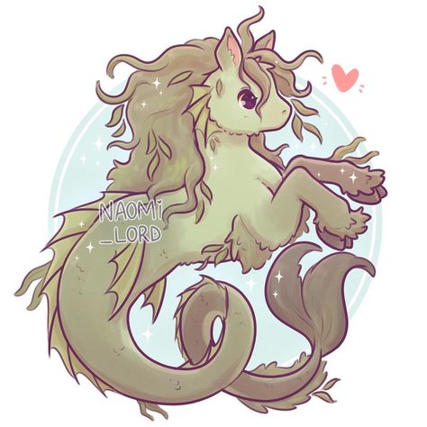 5,926 Likes, 50 Comments - Naomi Lord (@naomi_lord) on Instagram: “✨💚 I felt I needed to draw a Kelpie to go with my Hippocampus art from last week! 💚✨ What mythical…” Cool Creatures Drawing, Kawaii Mythical Creatures, Cute Dragons Art, Cute Fantasy Creatures Pets, Naomi Lord Animals, Cute Mythical Creatures Drawings, Mythical Sea Creatures Drawing, Cute Fantasy Creatures Drawings, Horse Cute Drawing