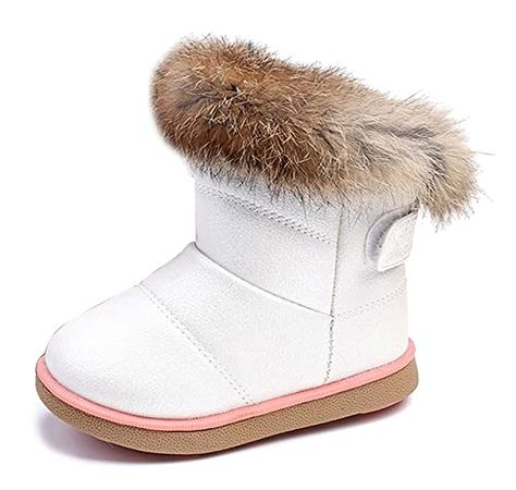 KVbabby Girl's Snow Boots Toddler Boots Kids Warm Winter Boots Fur Lined Waterproof Boots PU Leather Non-Slip White Snow Boots, Toddler Winter Boots, Fur Snow Boots, Ugg Winter Boots, Girls Fur, Warm Winter Boots, Girls Snow Boots, Kids Snow Boots, Warm Snow Boots