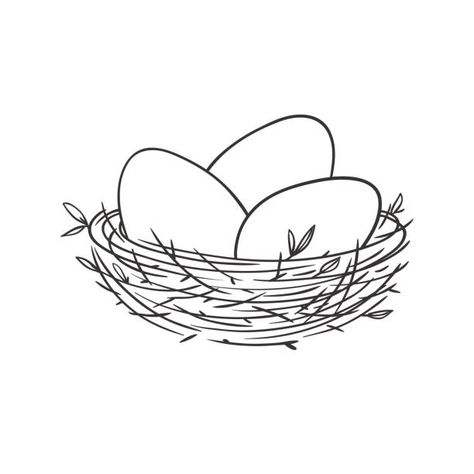 13,941 Nest Illustrations, Royalty-Free Vector Graphics & Clip Art - iStock Birds Nest Drawing, Nest Drawing, Nest Images, Outline Pictures, Egg Pictures, Easter Nests, Black And White Birds, Spring Coloring Pages, Pattern Coloring Pages