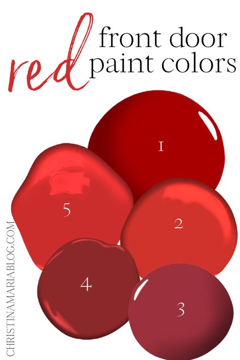 Red Entry Doors, Red House Door Color Ideas, Cherry Red Front Door, Best Red Paint For Front Door, Front Door Red Colors, Best Red Front Door Paint Color, Red Front Doors Ideas, Red Doors On Houses Entrance, Red Front Door Paint Color