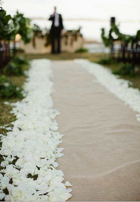 Simple White Floral Aisle Flower Petal Aisle Runner, Rose Petal Lined Wedding Aisle, Rose Petal Aisle Runner, Petals Ceremony Aisle, Flower Wedding Aisle, Rose Aisle, Rose Petal Aisle, Petal Aisle, Aisle Florals