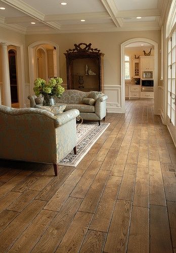 DuraSeal Antique Brown Stain | Tuscany™ Collection 6-3/4" (17 cm) wide, Vintage French Oak hardwood ... Hardwood Floor Colors, Oak Hardwood Flooring, Pool Design, Floor Colors, Oak Hardwood, Style At Home, Flooring Ideas, French Oak, Wood Flooring