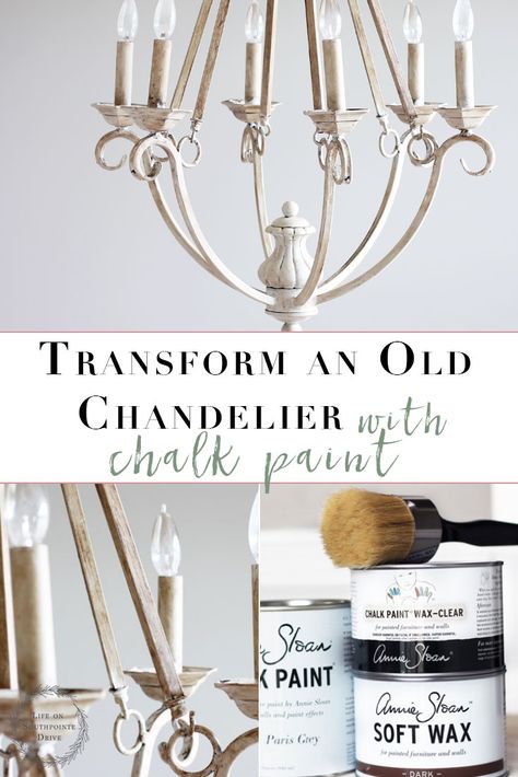 Easy Chandelier Makeover | This easy step-by-step tutorial on how to transform that outdated chandelier leaves you with a gorgeous transformation! An Easy Chalk Paint Chandelier Makeover. Paint Chandelier, Painted Chandelier, Chandelier Makeover, Old Chandelier, Chalk Paint Wax, Outdoor Lighting Design, Diy Outdoor Lighting, Diy Chalk Paint, Diy Chandelier