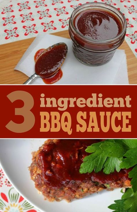 3 Ingredient BBQ Saucs -- This is the simpliest bar-be-que sauce recipe out there. Ketchup + Honey + Worcestershire Sauce. 3 Ingredient Bbq Sauce, Barbeque Sauce Recipe, Easy Bbq Sauce, Bbq Sauce Homemade Easy, Make Bbq Sauce, Homemade Bbq Sauce Recipe, Honey Bbq Sauce, Barbecue Sauce Recipes, Bbq Sauces