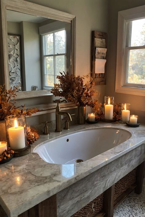 Fall Furniture , Autumn Cozy Fall ,Decor Easy Fall ,
Decor Neutral Fall ,Decor Fall ,Decor Inspiration ,Fall Decor Ideas Bathroom Brown Cabinets Decor, Fall Decor Restroom, Bathroom Aesthetic Cozy, Fall Restroom Decor Ideas, Bathroom Renovation Ideas Modern, Burnt Orange Bathroom, Tuscan Bathroom Decor, Mens Decor, Fall Fireplace Decor Mantles