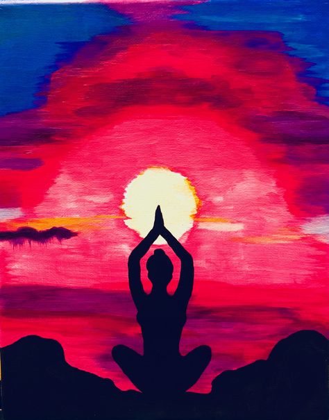 My yoga girl Meditation Watercolor Art, Yoga Painting Ideas On Canvas, Zen Painting Ideas On Canvas, Healing Paintings Easy, Spiritual Art Easy, Meditation Painting Ideas, Yoga Painting Ideas, Yoga Drawing Art, Spiritual Painting Ideas